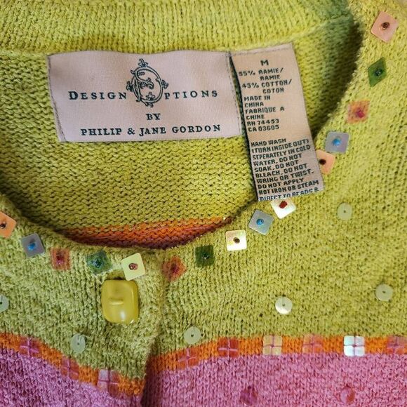 Vintage Sweater Cardigan Womens Medium Design Options By Philip Jane Gordon Beac - Picture 6 of 6